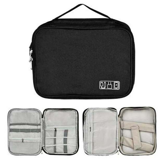Сумка органайзер для зберігання проводів Lesko # 082 27x20x10 см Black (13907-90899) - Фото 4 Сумка органайзер для зберігання проводів Lesko # 082 27x20x10 см Black (13907-90899) - изображение 4