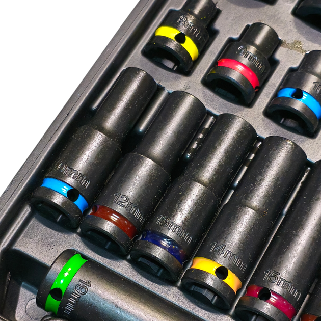 Професійний набір ударних головок 1/2" (8-32 мм) Cr-MO довгих та коротких 35 предметів ZB4056 ZBTools - Фото 8 Професійний набір ударних головок 1/2" (8-32 мм) Cr-MO довгих та коротких 35 предметів ZB4056 ZBTools - зображення 8