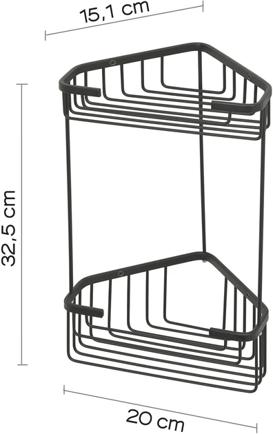 Półka narożna prysznicowa Gedy Augustus Matt Black 2482 (8003341294307) - obraz 2