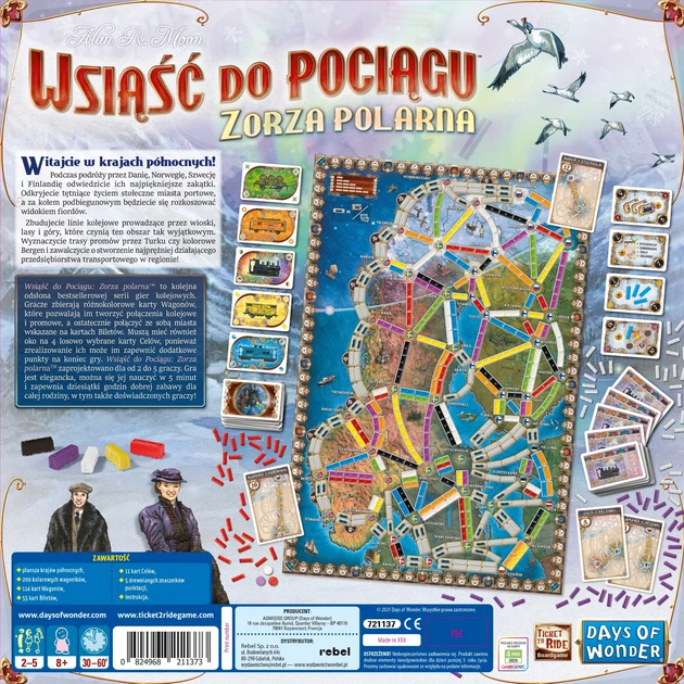 Настільна гра Rebel Wsiąść do pociągu: Полярне сяйво (841333132033) - зображення 8
