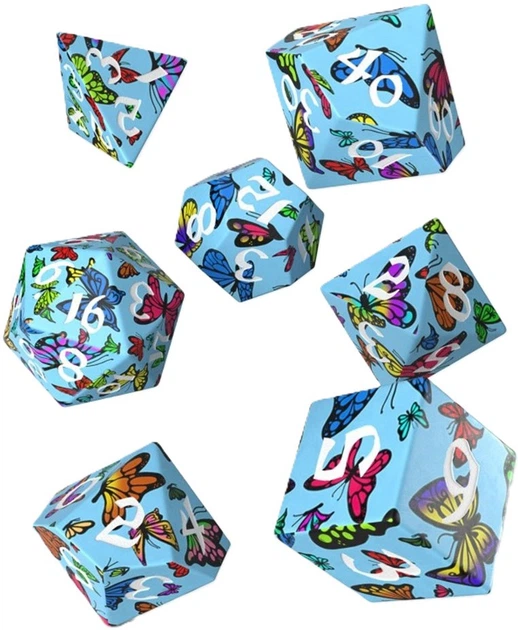 Zestaw kostek do gry Q Workshop Full Art: Motyle (5907699498178) - obraz 2