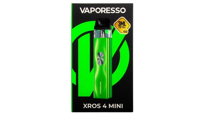 Pod система Vaporesso XROS 4 Mini Ice Green зелена багаторазова електронка 1000мАч вейп вапорессо х-рос 4 міні зеленого кольору - зображення 7