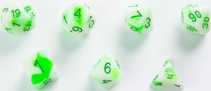 Zestaw kostek do gry Gamegenic Glow Toxic stones (4251715405376) - obraz 3