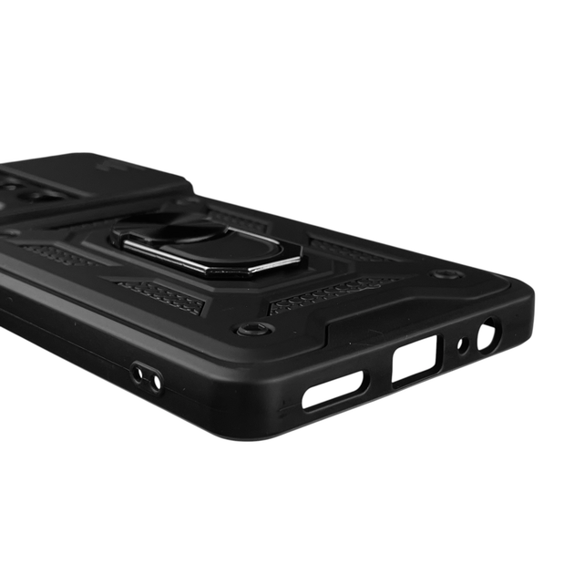 Чехол для Tecno Camon 30 (CL6) бронированный с кольцом-держателем со шторкой чёрный - изображение 6