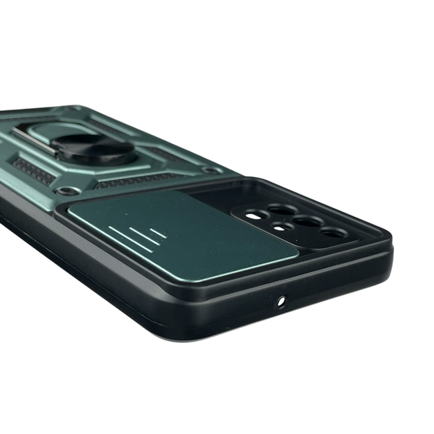 Чохол для Samsung Galaxy A51 (SM-A515) броньований з кільцем-тримачем підставкою зі шторкою зелений - зображення 5