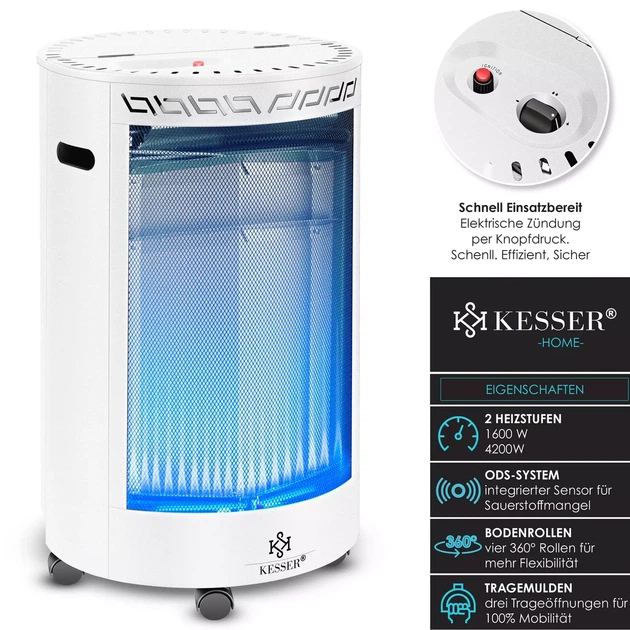 Газовый инфракрасный обогреватель KESSER 4200W белый 41 x 73 x 46 см - изображение 2