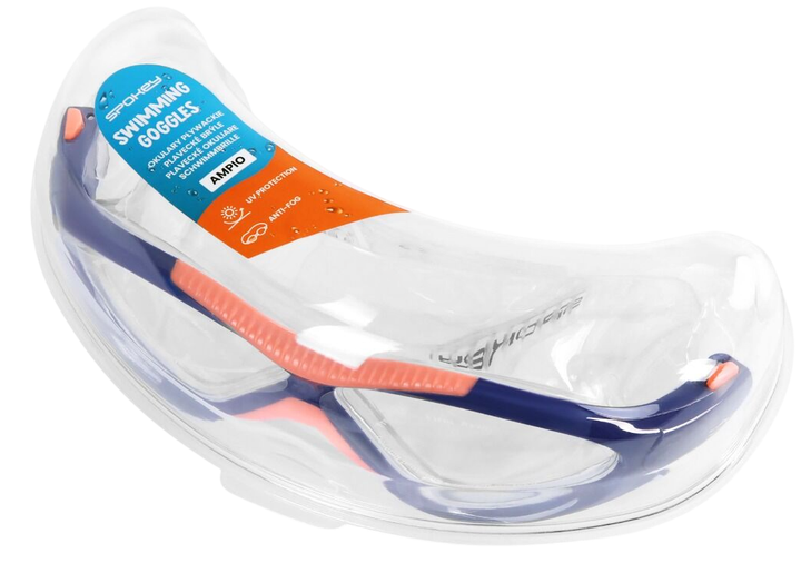 Okulary pływackie Spokey AMPIO z szerokim polem widzenia Różowe (5905339461193) - obraz 2