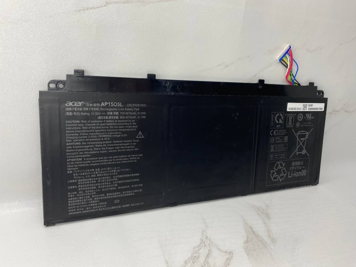 Оригинальная батарея (аккумулятор) для ноутбука Acer Aspire S5-371 (AP15O5L, AP15O3K, 11.55V, 53.9Wh) — Б/У - изображение 2