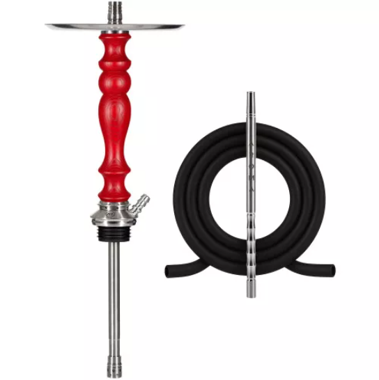 Шахта для кальяна Aroma Hookah Bravo Steel Red 55 см Арома Хука Браво Стиль Красная Нержавеющая сталь с деревянной накладкой - Фото 1 Шахта для кальяна Aroma Hookah Bravo Steel Red 55 см Арома Хука Браво Стиль Красная Нержавеющая сталь с деревянной накладкой - изображение 1