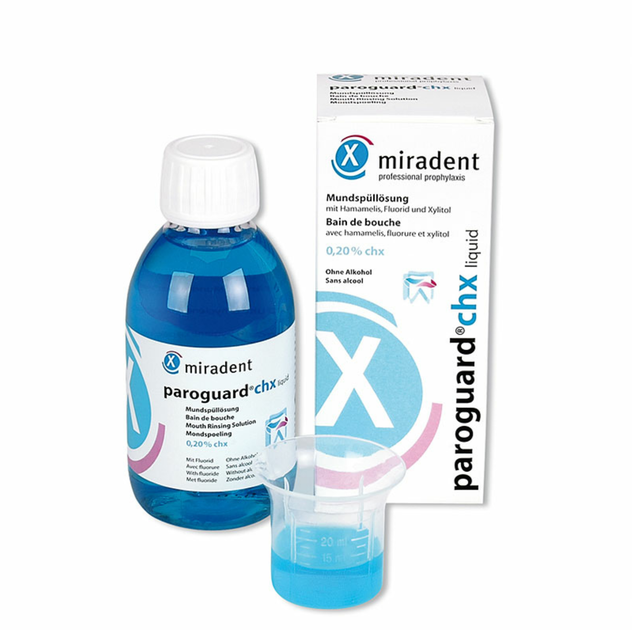 Ополіскувач для ротової порожнини Miradent Paroguard з CHX 0,20%, 200 мл - зображення 4