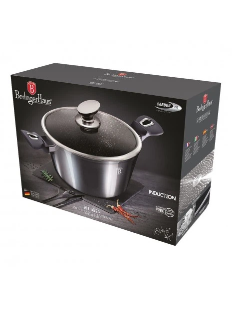 Кастрюля с крышкой Berlinger Haus Metallic Line Carbon Pro Edition 30 см 8 л антипригарное покрытие (BH-6924) - Фото 2 Кастрюля с крышкой Berlinger Haus Metallic Line Carbon Pro Edition 30 см 8 л антипригарное покрытие (BH-6924) - изображение 2