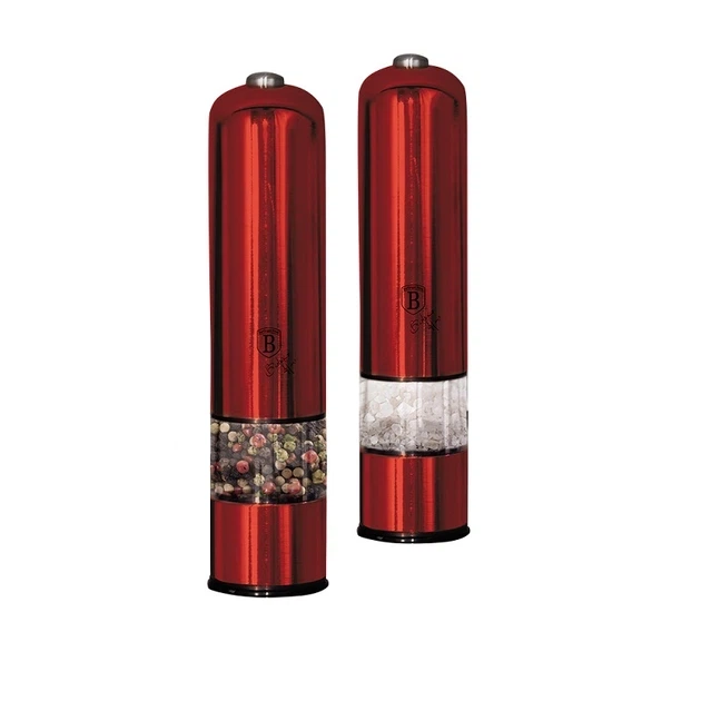 Набор электрических мельниц для соли и перца Berlinger Haus Metallic Line Burgundy Edition (BH-7217) - Фото 1 Набор электрических мельниц для соли и перца Berlinger Haus Metallic Line Burgundy Edition (BH-7217) - изображение 1