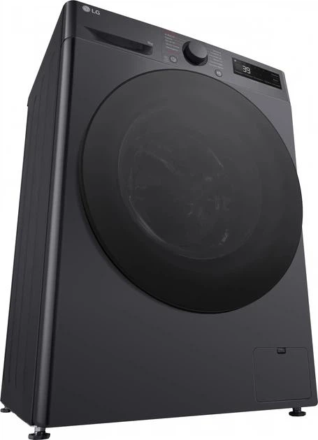 Стиральная машина LG серии AI DD™ TurboWash™ 360˚ F2Y5FS5J, фронтальная, узкая 47 см, 9 кг, 1200, класс A/A/B, 47 см, 12 программ, дисплей, пар, инвертор, черный (антрацит) с черным люком - изображение 5