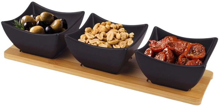 Miseczki na przekąski Orion porcelanowe Black 4 elementy (8592381186593) - obraz 2