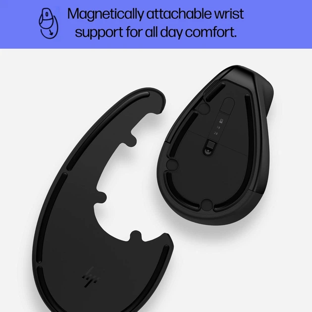 Мышка HP 920 Ergonomic Vertical Wireless/Bluetooth Black (6H1A4AA) - Фото 10 Мышка HP 920 Ergonomic Vertical Wireless/Bluetooth Black (6H1A4AA) - изображение 10