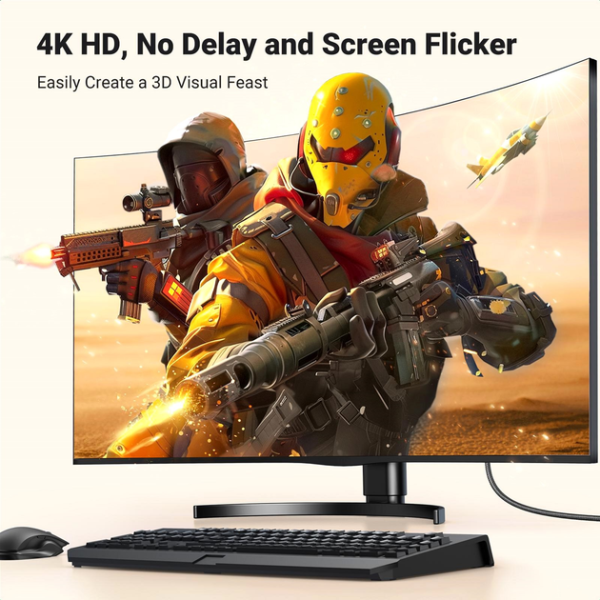 Кабель відео Ugreen DisplayPort to HDMI 2.0 4K @ 30Hz 2м Black (DP125) - зображення 2