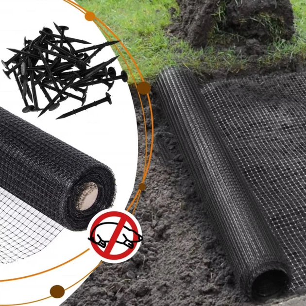 Siatka przeciw kretom Springos AN0003 2 x 50 m Czarna - obraz 7