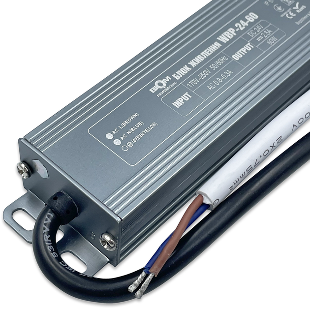 Блок питания Biom Professional 60W 24V 2.5A IP67 WBP-24-60 - изображение 3