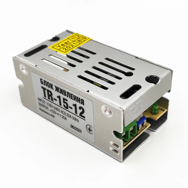 Блок питания Biom 15W 12V 1.25A IP20 TR-15-12 - изображение 2