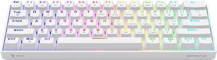 Клавіатура дротова Savio Whiteout X2 Outemu Red USB White (SAVGK-WHITEOUT X2 RED) - зображення 2