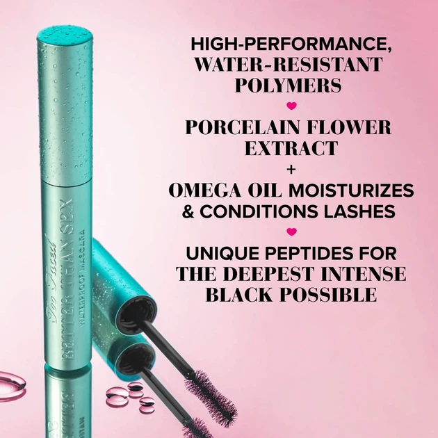 Водостойкая тушь для объема ресниц Too Faced Better Than Sex Waterproof Mascara 8 мл - изображение 4