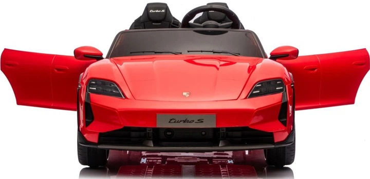 Samochód elektryczny dla dzieci Porsche Taycan Turbo S 2-osobowy Czerwony (5903864988284) - obraz 3