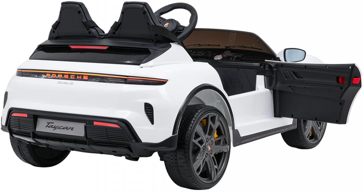 Samochód elektryczny dla dzieci Porsche Taycan Turbo S 2-osobowy Biały (5903864988277) - obraz 8