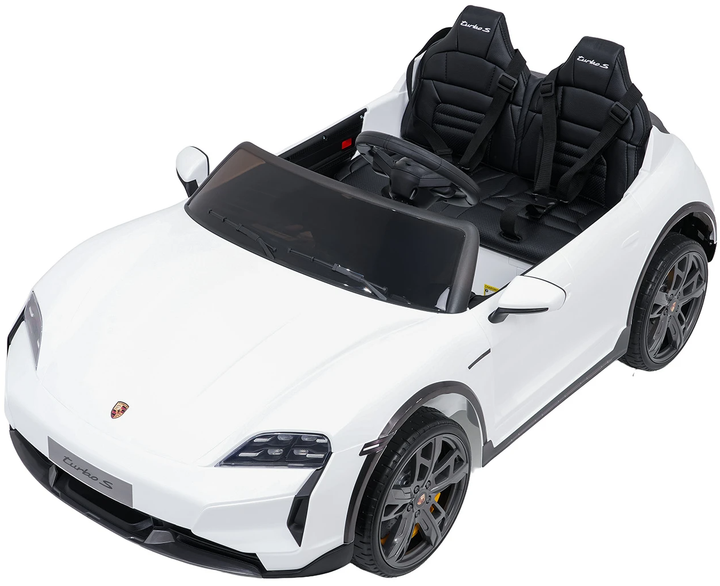 Samochód elektryczny dla dzieci Porsche Taycan Turbo S 2-osobowy Biały (5903864988277) - obraz 11