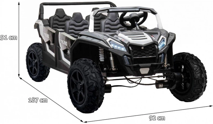 Samochód elektryczny dla dzieci Buggy ATV Racing UTV2000 4-osobowy Biały (5903864942279) - obraz 3