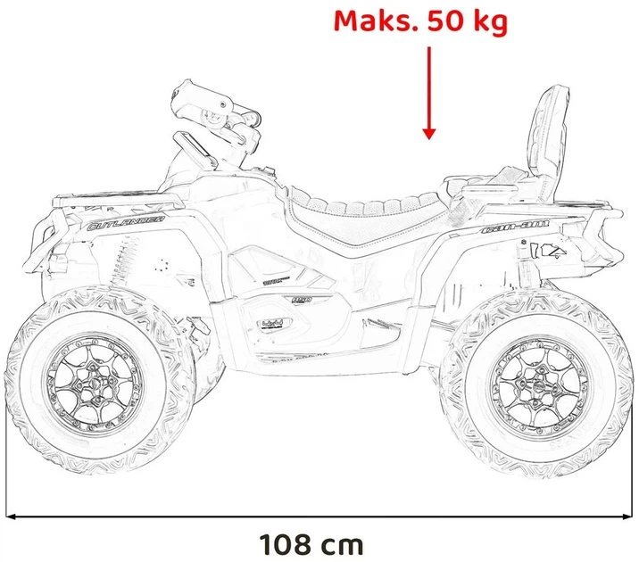 Samochód elektryczny dla dzieci Quad Can Am Outlander ATV 1-osobowy Żółty (5903864982725) - obraz 5