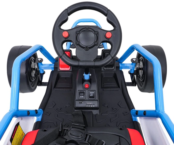 Samochód elektryczny dla dzieci Gokart Tornado z Funkcją Driftu 1-osobowy Niebieski (5903864977608) - obraz 5