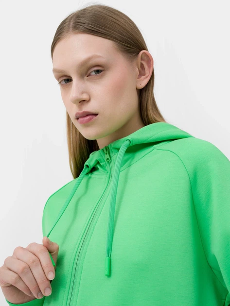 Толстовка на молнии с капюшоном женская 4F Sweatshirt F536 4FSS23TSWSF536-41S M Зеленая (5904698224135) - изображение 6
