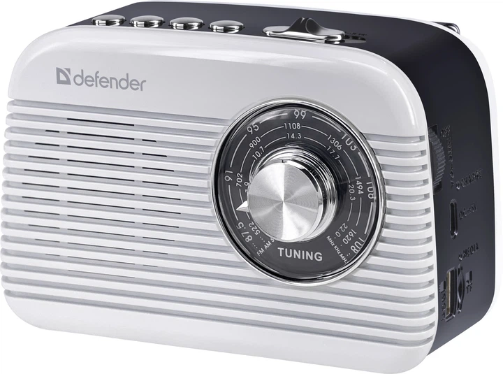 Портативный радиоприёмник Defender Signal Bluetooth Black-White (4745090828863) - изображение 2