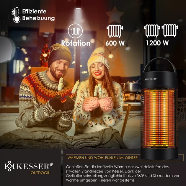 Инфракрасный обогреватель KESSER 38 см 700 Вт черный - изображение 4