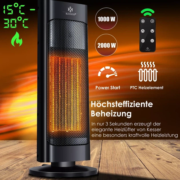 Инфракрасный обогреватель KESSER 2000 Вт Керамический для дома 52x9x19 см - изображение 4