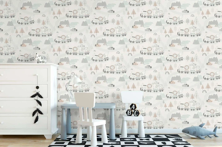Флизелиновые обои винил горячего тиснения Rasch Kids World 2 302332 бежевый (0,53х10,05м) - изображение 2