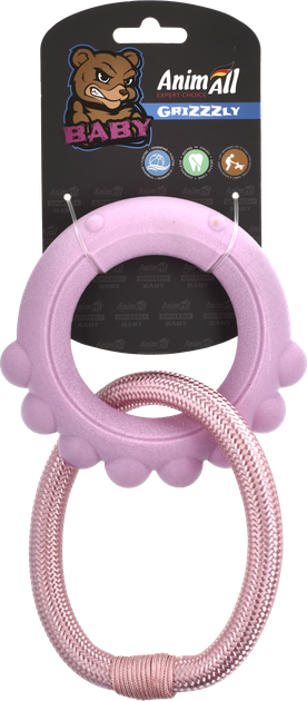 Іграшка AnimAll GrizZzly Baby 0402 восьминіг з канатом 13.5х12.8х2.6 см Рожева лаванда (6914068020402) - зображення 3