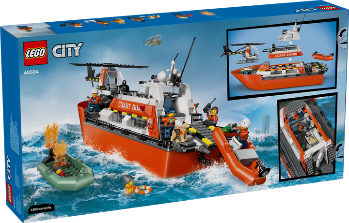 Конструктор Lego City Рятувальний корабель та вертоліт берегової охорони 60504 - зображення 2
