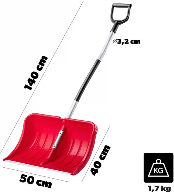 Лопата для снігу Kadax Cros 140 x 50 см Червона (K11369) - зображення 7