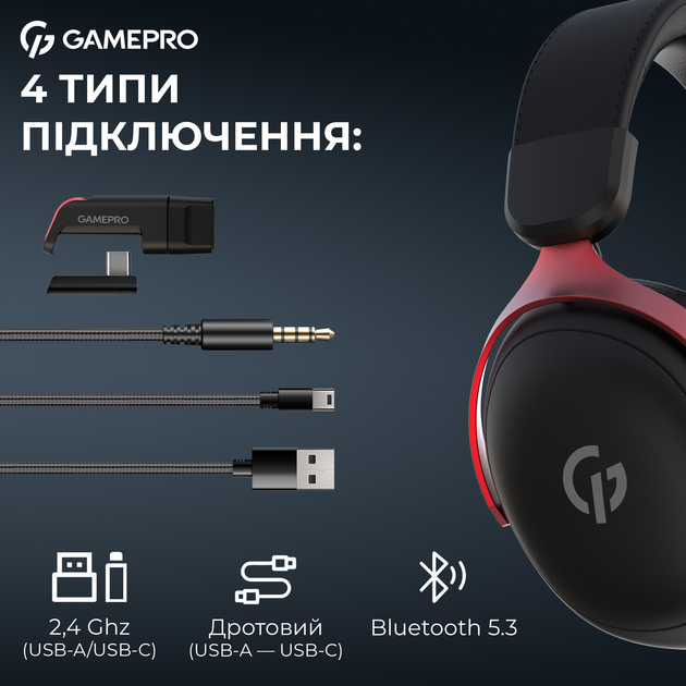Наушники GamePro Asgard Freya Pro Wireless 7.1 (HSW201BR) 4-Mode - изображение 7