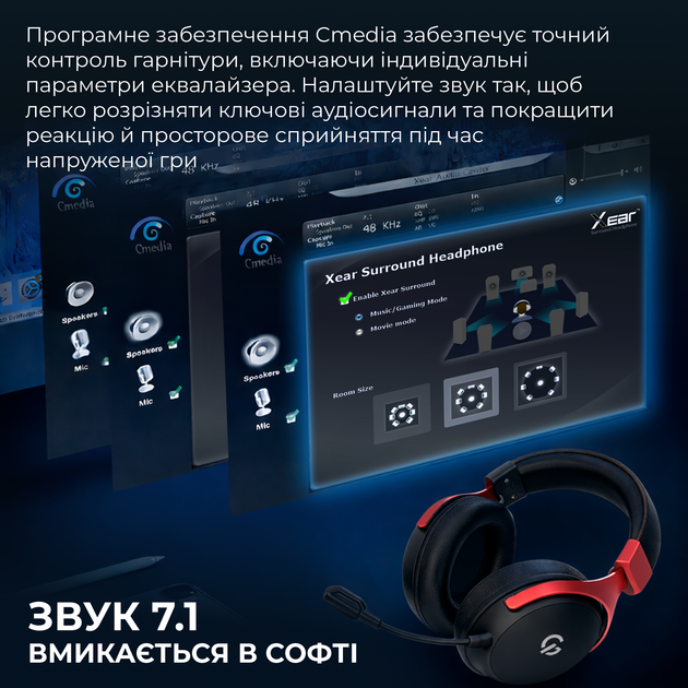 Наушники GamePro Asgard Freya Pro Wireless 7.1 (HSW201BR) 4-Mode - изображение 16