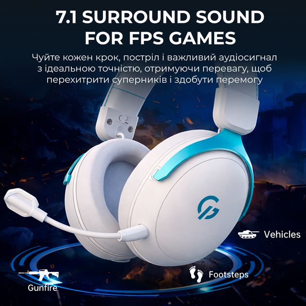Наушники GamePro Asgard Freya Pro Wireless 7.1 (HSW201WB) 4-Mode - Фото 9 Наушники GamePro Asgard Freya Pro Wireless 7.1 (HSW201WB) 4-Mode - изображение 9
