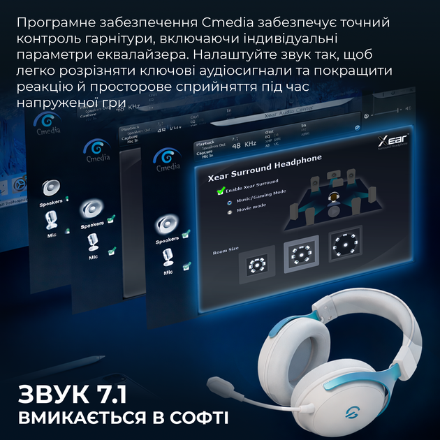 Наушники GamePro Asgard Freya Pro Wireless 7.1 (HSW201WB) 4-Mode - Фото 16 Наушники GamePro Asgard Freya Pro Wireless 7.1 (HSW201WB) 4-Mode - изображение 16