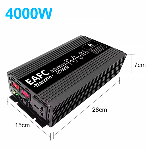 Инвертор EAFC 12V/220V 4000W (2000W номинальная), чистая синусоида - изображение 3
