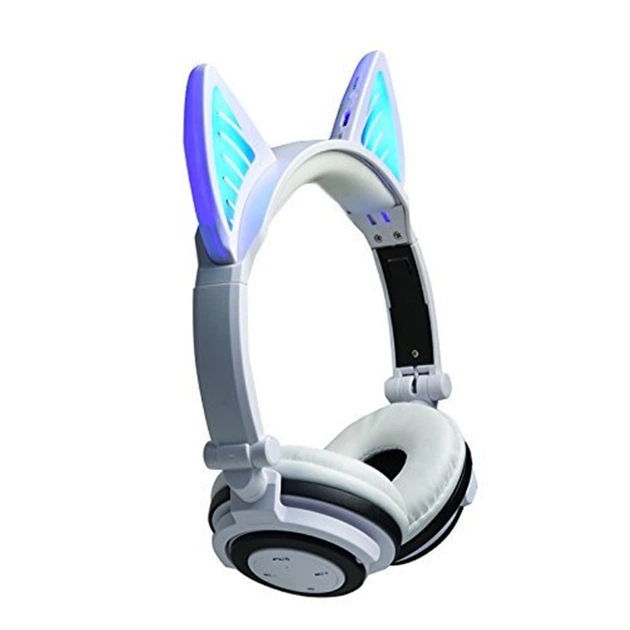 Навушники LINX BL108A Bluetooth навушники з котячої вушками LED Білі (SUN0480) - Фото 3 Навушники LINX BL108A Bluetooth навушники з котячої вушками LED Білі (SUN0480) - зображення 3