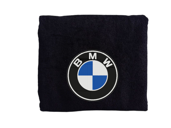 Рушник з вишивкою махровий банний 70*140 чорний автомобілісту БМВ BMW 00451 - Фото 1 Рушник з вишивкою махровий банний 70*140 чорний автомобілісту БМВ BMW 00451 - зображення 1