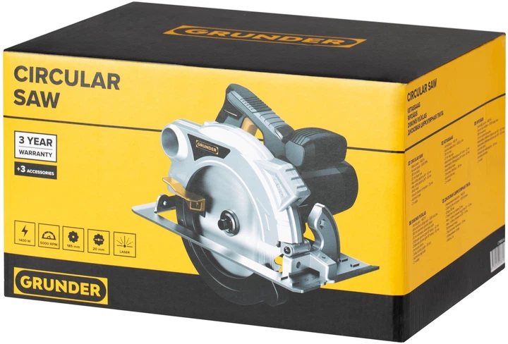Elektryczna piła tarczowa Grunder L71860-AL 1400 W 185 mm (4772013297871) - obraz 7