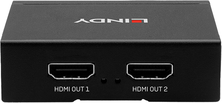 Hub Lindy 2 Port HDMI 2.0 Metal Black (4002888381581) - obraz 3