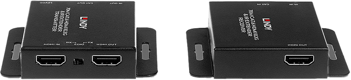 Hub Lindy 2 Port HDMI 2.0 IR Extender PoC & Loop Out Metal Black (4002888382083) - obraz 3