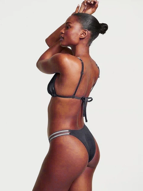 Купальник Victoria's Secret Double Shine Strap Bikini Чорний L - изображение 2